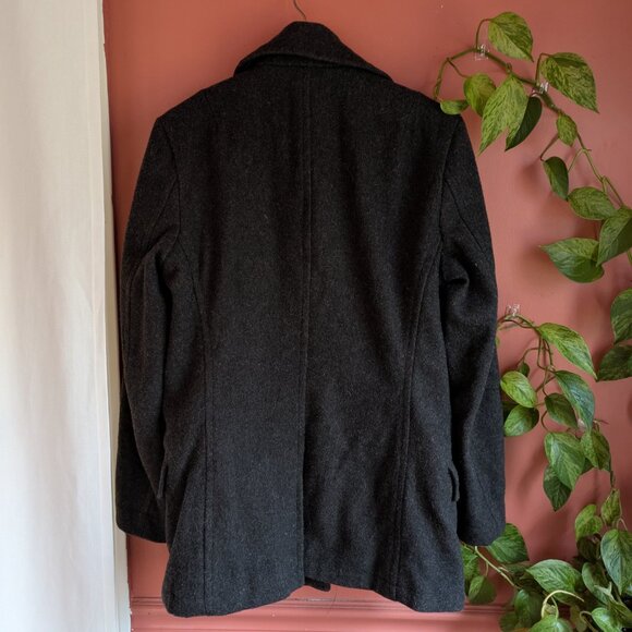 GAP Wool-Blend Peacoat | Small | Charcoal Grey | Double-Breasted | Inside Pocket - Picture 5 of 6